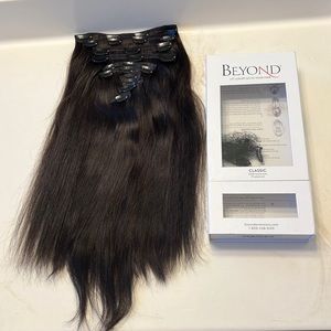 Dark brown(#2) 16 in clip in human hair extensions